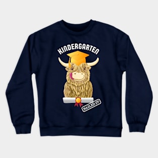 Scottish Highland Cow Kindergarten Graduation Crewneck Sweatshirt